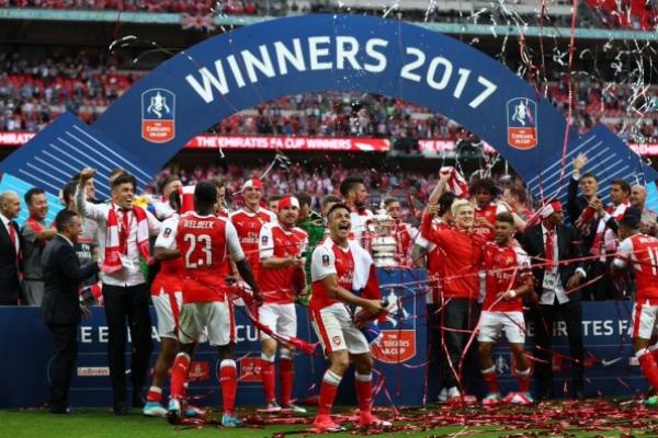 Arsenal saat merayakan gelar Piala FA 2017