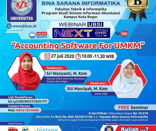 UBSI Bogor Program Studi Sistem Informasi Akuntansi Siap Menggelar Webinar Accounting – Wartawan