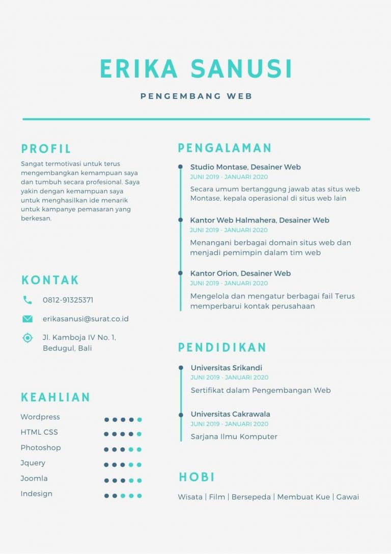 7 Contoh Curriculum Vitae yang Disukai oleh Perusahaan Wartawan.id