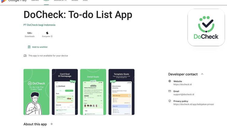 Aplikasi To Do List – DoCheck di Google Play Store