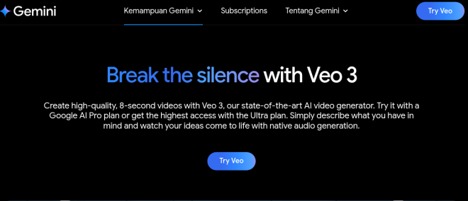 Google AI Veo 3 (Tangkapan Layar)